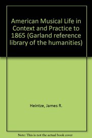 American musical life in context and practice to 1865