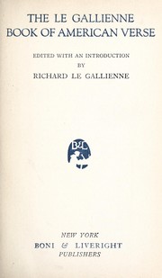 The Le Gallienne book of English & American poetry