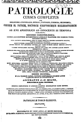 Patrologiae cursus completus: sive biblioteca universalis,integra uniformis ...
