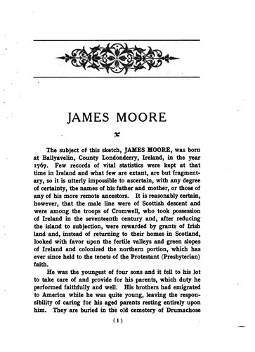 A Brief Sketch of James and Elizabeth Moore: And a Complete Record of Their ...