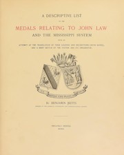 Descriptive list of the medals relating to John Law and the Mississippi System