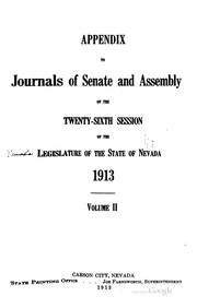 Appendix to Journals of Senate and Assembly ... of the Legislature