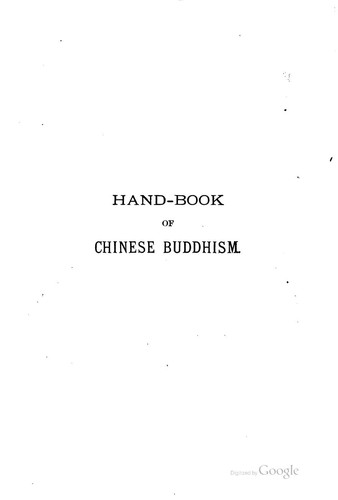 Hand-book of Chinese Buddhism