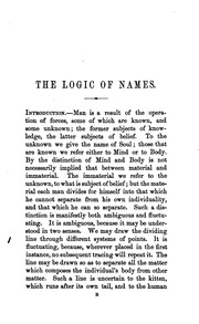 The logic of names, an intr. to Boole's Laws of thought