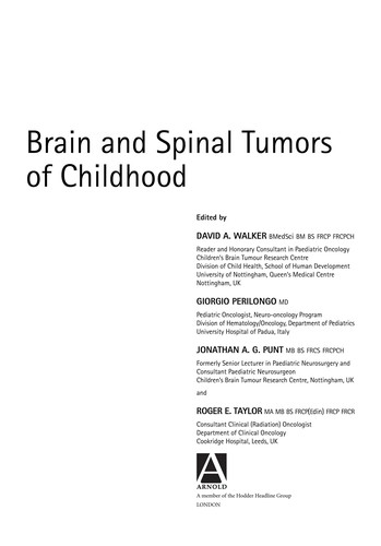 Brain and spinal tumors of childhood
