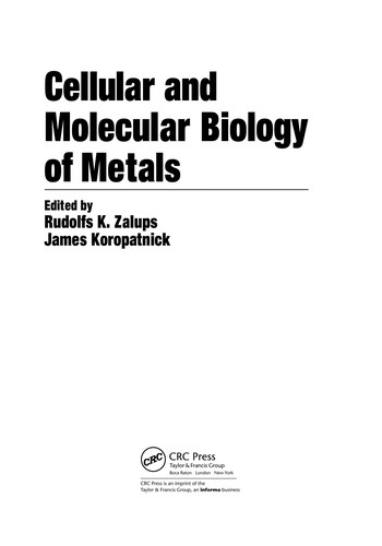Cellular and molecular biology of metals