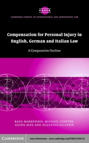 Compensation for personal injury in English, German and Italian law