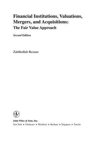 Financial institutions, valuations, mergers, and acquisitions