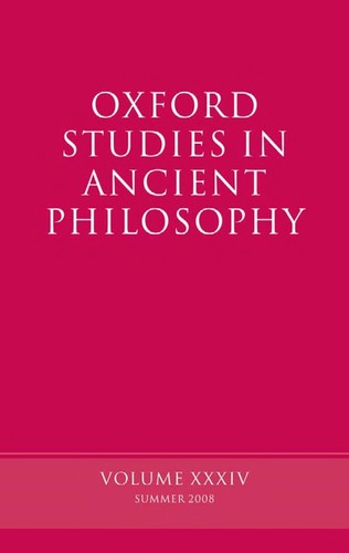 Oxford studies in ancient philosophy
