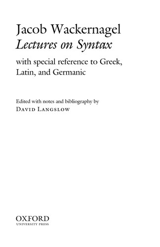Lectures on syntax