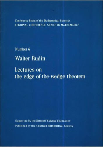 Lectures on the edge-of-the-wedge theorem
