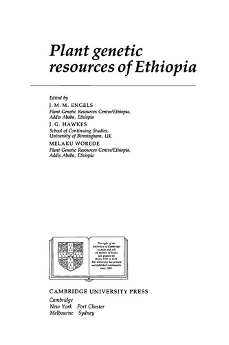 Plant Genetic Resources of Ethiopia