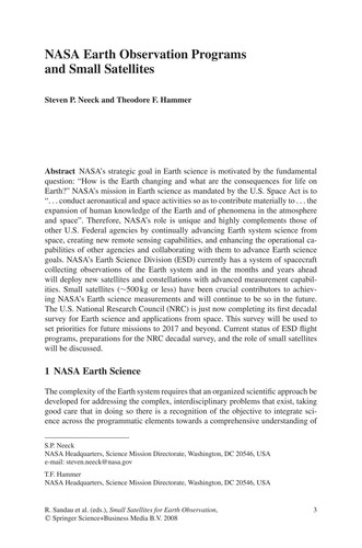 Small satellites for earth observation