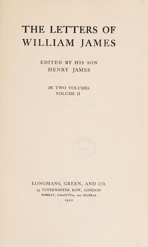 The letters of William James