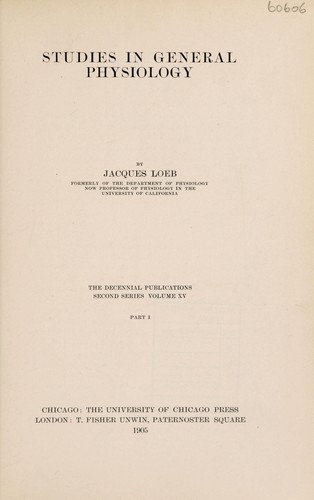 Studies in general physiology