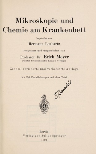 Mikroskopie und Chemie am Krankenbett