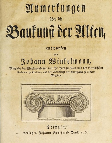 Anmerkungen über die Baukunst der Alten