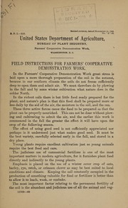 Field instructions for farmers' cooperative demonstration work