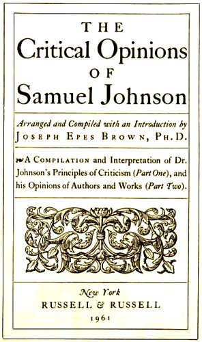 The critical opinions of Samuel Johnson