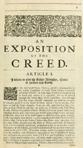An exposition of the creed