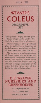 Weaver's coleus, descriptive list