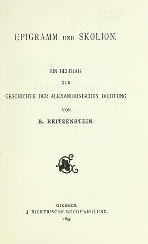 Epigramm und Skolion