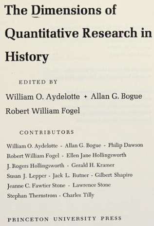 The Dimensions of quantitative research in history