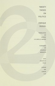 Twenty theses on politics