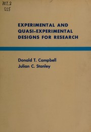 Experimental and quasi-experimental designs for research