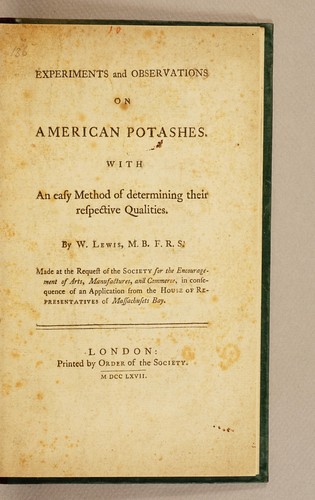 Experiments and observations on American potashes