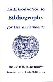 An introduction to bibliography for literary students