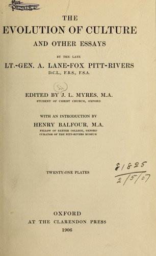 The evolution of culture, and other essays