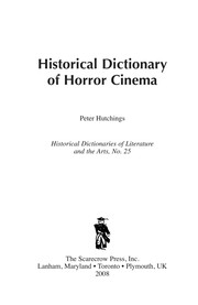 Historical Dictionary of Horror Cinema