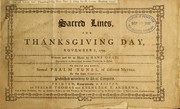 Sacred lines, for Thanksgiving Day, November 7, 1793