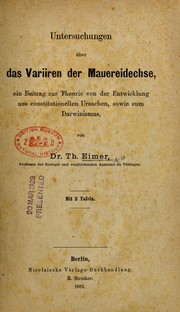 Untersuchungen uÌˆber das Variiren der Mauereidechse