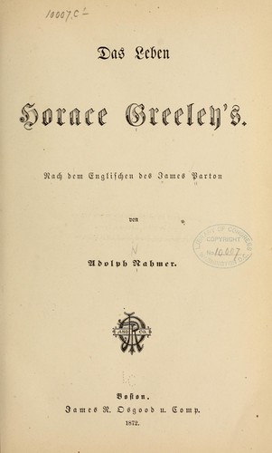 Das leben Horace Greeley's