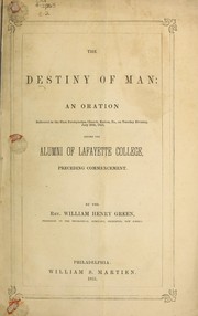 The destiny of man
