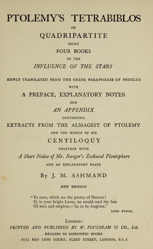 Ptolemy's Tetrabiblos