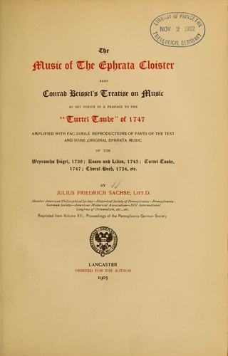 Music of the Ephrata cloister