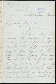 [Partial letter to] My dear Friend, W. L. Garrison