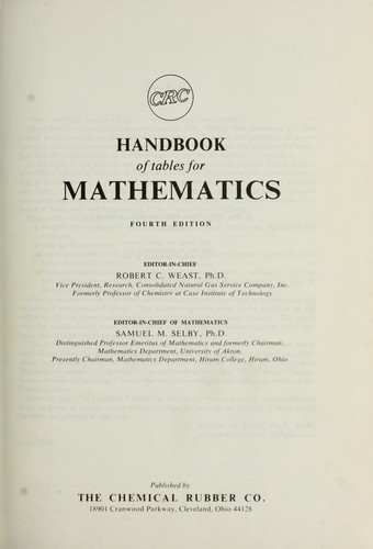 Handbook of mathematical tables