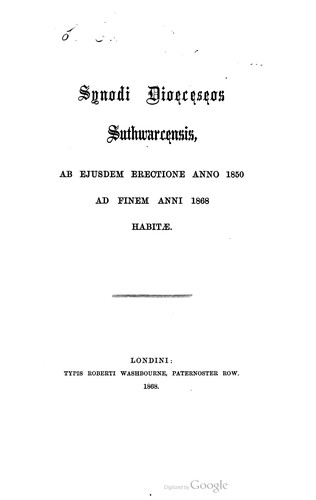 Synodi dioeceseos Suthwarcensis