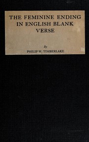 The feminine ending in English blank verse