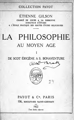 La philosophie au moyen age