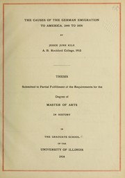 The causes of the German emigration to America, 1848-1854