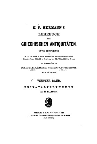 Lehrbuch der griechischen Antiquitäten