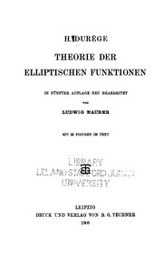 Theorie der elliptischen funktionen