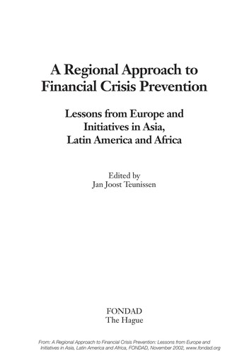 A regional approach to financial crisis prevention