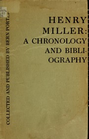 Henry Miller: a chronology and bibliography