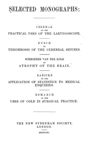 Selected monographs